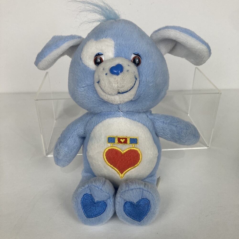 Vintage Y2K 2003 Care Bears Cousins Loyal Heart Dog Blue Plush 8"
